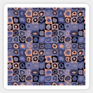 Parisian Nights  - Retro Geometric Wobbly Square Grid Pattern Sticker